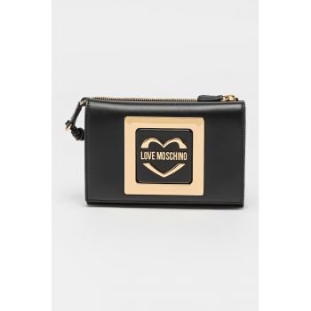 Geanta crossbody din piele ecologica cu logo contrastant