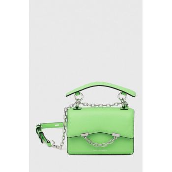 Karl Lagerfeld poseta de piele culoarea verde