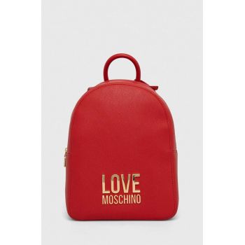 Love Moschino rucsac femei, culoarea rosu, mic, cu imprimeu