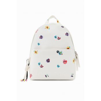 Rucsac mic de piele ecologica cu imprimeu floral