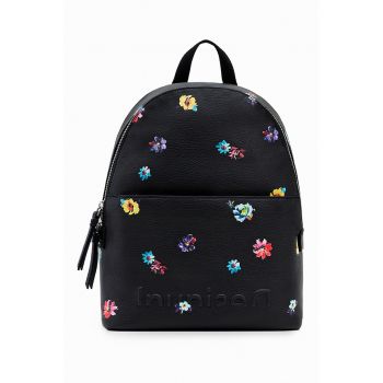 Rucsac mic de piele ecologica cu imprimeu floral