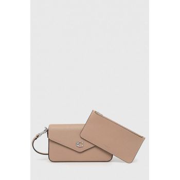 Coach poseta de piele culoarea bej