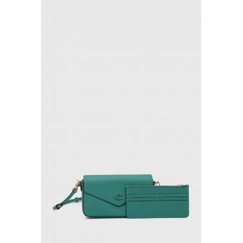 Coach poseta de piele culoarea verde