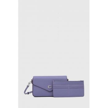 Coach poseta de piele culoarea violet