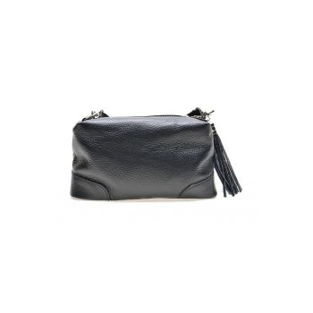 Geanta crossbody de piele cu canaf