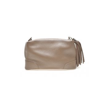 Geanta crossbody de piele cu canaf