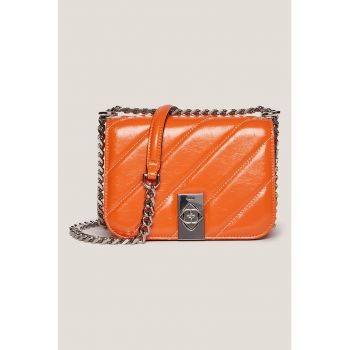 Geanta crossbody de piele ecologica cu aspect matlasat