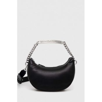 Karl Lagerfeld poseta de piele culoarea negru