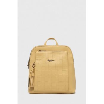 Pepe Jeans rucsac culoarea galben, mic, neted