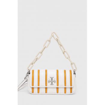 Tory Burch poseta de piele culoarea alb