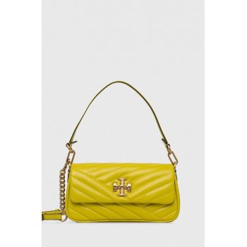 Tory Burch poseta de piele culoarea verde de firma originala