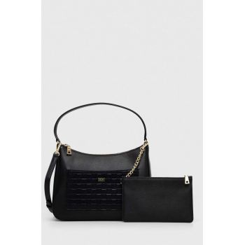 Dkny poseta de piele culoarea negru