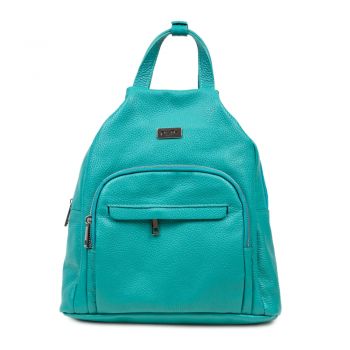 Geanta-Rucsac Piele, Model Pretta-8099 Turcoaz