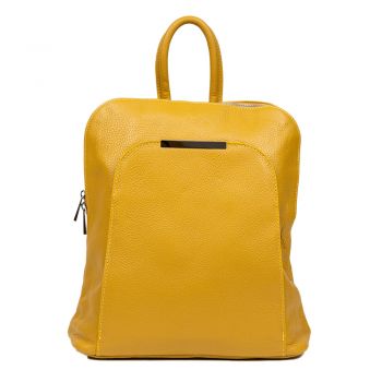 Rucsac Piele, Model Pretta 8820 Galben Mustar