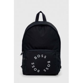 BOSS rucsac barbati, culoarea albastru marin, mare, cu imprimeu