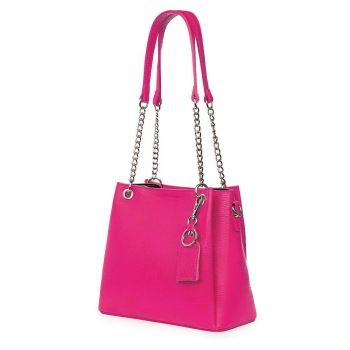 Geanta din piele naturala Paula fuchsia