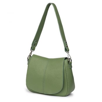 Geanta din piele naturala Roberta verde menta