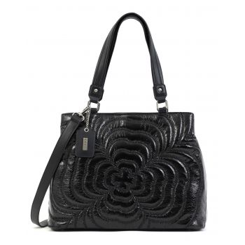 Geanta Doca casual neagra de dama cu aspect lucios Geanta Doca casual neagra de dama cu aspect lucios