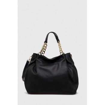 Answear Lab poseta de piele culoarea negru