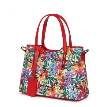 Geanta dama din piele cu model floral Mariella FF5 de firma originala