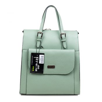 Geanta-Rucsac Piele, Model Pretta-7350 Verde Menta