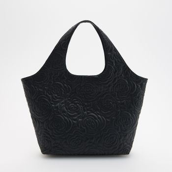 Reserved - Geantă cu cusătură decorativă - Negru