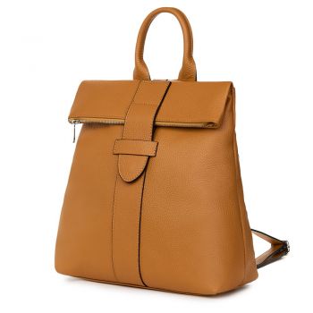 Rucsac din piele naturala Ricardo cognac la reducere