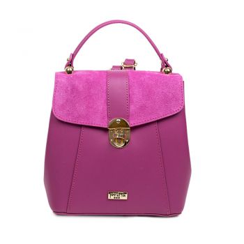 Rucsac Piele, Model Pretta - 8067 Magenta