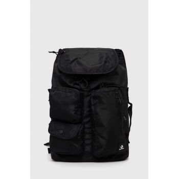 Converse rucsac culoarea negru, mare, neted Converse rucsac culoarea negru, mare, neted