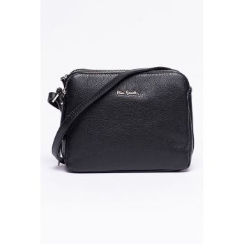 Geanta crossbody de piele cu doua compartimente