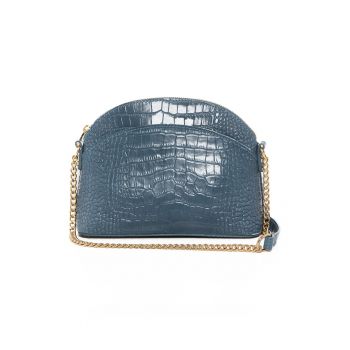 Geanta crossbody de piele cu aspect de piele de crocodil