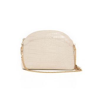 Geanta crossbody de piele cu aspect de piele de crocodil