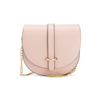 Geanta crossbody de piele cu model rotunjit