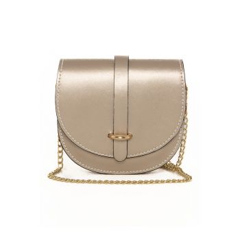 Geanta crossbody de piele cu model rotunjit