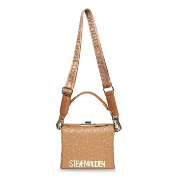 Geanta crossbody de piele ecologica cu logo in relief Bjet