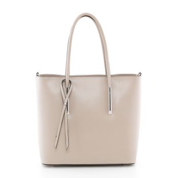 Geanta shopper de piele cu fermoar