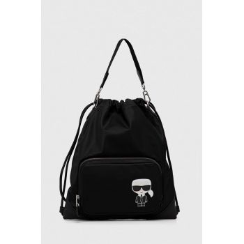 Karl Lagerfeld rucsac barbati, culoarea negru, mare, cu imprimeu