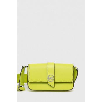 MICHAEL Michael Kors poseta de piele culoarea verde ieftina