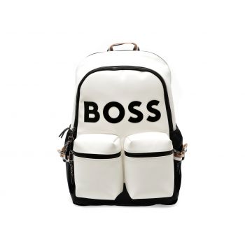 Rucsac BOSS alb, 2308, din piele ecologica