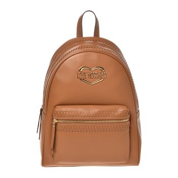 Rucsac din piele ecologica cu aplicatie logo metalica
