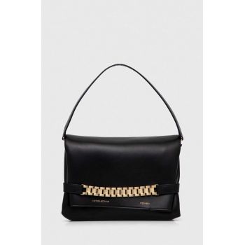 Victoria Beckham poseta piele Chain Pouch culoarea negru