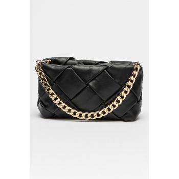 Geanta crossbody din piele cu aspect impletit
