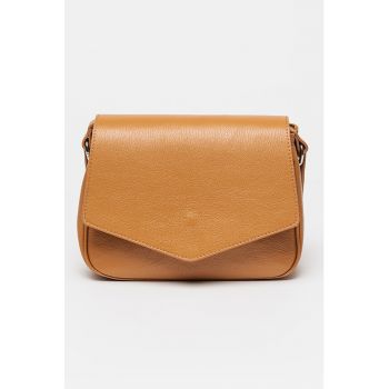 Geanta crossbody din piele cu doua compartimente