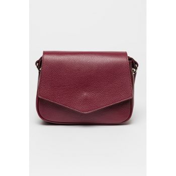 Geanta crossbody din piele cu doua compartimente