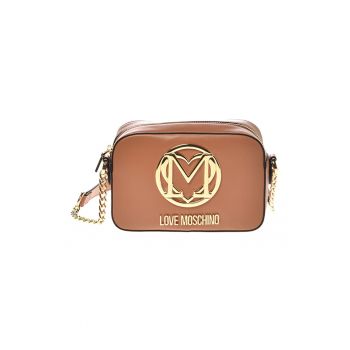 Geanta crossbody din piele ecologica cu aplicatie logo metalica