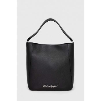 Karl Lagerfeld poseta de piele culoarea negru