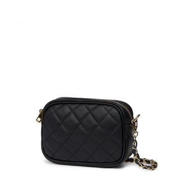 Mini poseta piele matlasata Denisa neagra