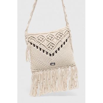 Pepe Jeans geanta de bumbac Vivian culoarea bej Pepe Jeans geanta de bumbac Vivian culoarea bej