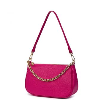 Poseta din piele naturala Romina fuchsia