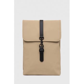Rains rucsac 13400 Rucksack culoarea bej, mare, neted 13400.24-24Sand